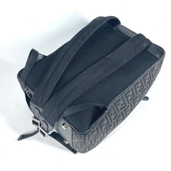 FENDI Black Leather Zucca Backpack - Picture 12 of 16